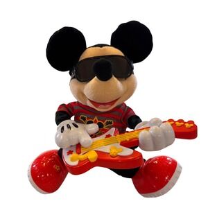 Disney‎ Rock Star Mickey Mouse Mattel 2010 Animated Guitar Plush Toy Music